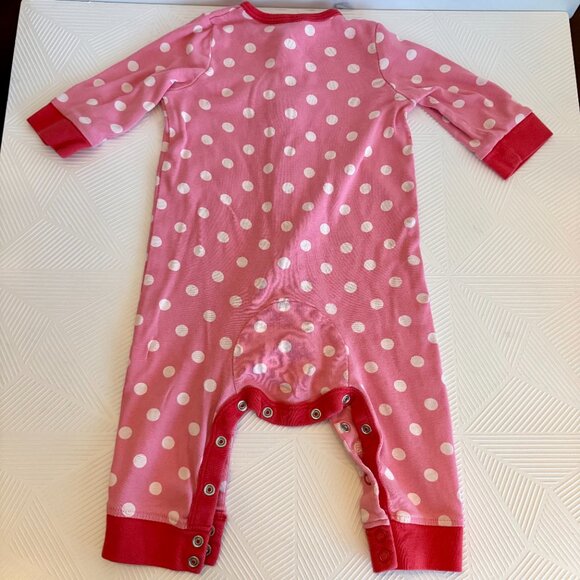 Baby Boden Pink Polka Dot Snap Romper Size 6–12 Months100% Cotton Footless - Picture 6 of 8